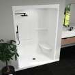 Camelia SHR-6034 Acrylic Alcove Center Drain Left and Right Molded Seat One-Piece Shower in White