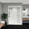 Camelia SHR-6034 Acrylic Alcove Center Drain No Seat Three-Piece Shower in White