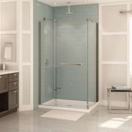 Olympia Square 4832 Acrylic Alcove or Corner Shower Base in White with Center Drain