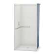 OPS-3636 - L-Shaped Grab Bar AcrylX Alcove Center Drain One-Piece Shower in White