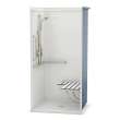 OPS-3636 - Complete Accessibility Package with Vertical Grab Bar AcrylX Alcove Center Drain One-Piece Shower in White