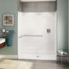 OPS-6030 - ADA L-Bar AcrylX Alcove Center Drain One-Piece Shower in White