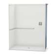 OPS-6030 - ADA L-Bar AcrylX Alcove Center Drain One-Piece Shower in White