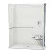 OPS-6030 - ADA Grab Bar and Seat AcrylX Alcove Center Drain One-Piece Shower in White