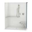 OPS-6030 ADA Compliant (with Seat) AcrylX Alcove Center Drain One-Piece Shower in White