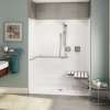 OPS-6030 ADA Compliant (with Seat) AcrylX Alcove Center Drain One-Piece Shower in White