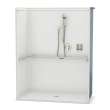 OPS-6030 ADA Compliant (without Seat) AcrylX Alcove Center Drain One-Piece Shower in White