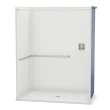 OPS-6036 - ADA L-Bar AcrylX Alcove Center Drain One-Piece Shower in White