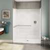 OPS-6036 - ADA L-Bar AcrylX Alcove Center Drain One-Piece Shower in White