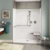 OPS-6036 ADA Compliant (with Seat) AcrylX Alcove Center Drain One-Piece Shower in White