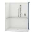 OPS-6036 ADA Compliant (without Seat) AcrylX Alcove Center Drain One-Piece Shower in White
