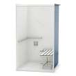 OPS-4248 - California Title 24 Grab Bar and Seat AcrylX Alcove Center Drain One-Piece Shower in White