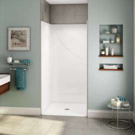 OPS-3636-RS - Base Model AcrylX Alcove Center Drain One-Piece Shower in White