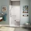 OPS-3636-RS - Complete Accessibility Package with Vertical Bar AcrylX Alcove Center Drain One-Piece Shower in White
