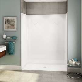 OPS-6030-RS - Base Model AcrylX Alcove Center Drain One-Piece Shower in White