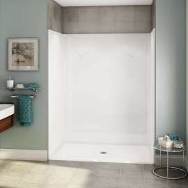 OPS-6036-RS - Base Model AcrylX Alcove Center Drain One-Piece Shower in White