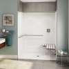 OPS-6036-RS - ADA Grab Bar and Seat AcrylX Alcove Center Drain One-Piece Shower in White