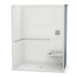 OPS-6036-RS - ADA Grab Bar and Seat AcrylX Alcove Center Drain One-Piece Shower in White