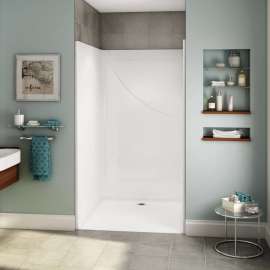 OPS-4248-RS - Base Model AcrylX Alcove Center Drain One-Piece Shower in White