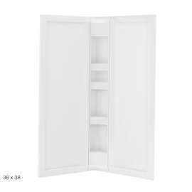 38 x 38 in. Acrylic Three-Piece Corner Shower Wall Kit in White
