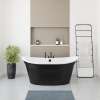 Orchestra 6032 AcrylX Freestanding Center Drain Bathtub in White with Black Skirt