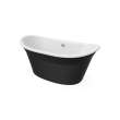 Orchestra 6032 AcrylX Freestanding Center Drain Bathtub in White with Black Skirt