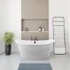 Orchestra 6032 AcrylX Freestanding Center Drain Bathtub in White with Sterling Silver Skirt