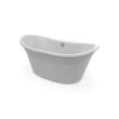 Orchestra 6032 AcrylX Freestanding Center Drain Bathtub in White with Sterling Silver Skirt