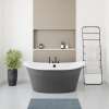 Orchestra 6032 AcrylX Freestanding Center Drain Bathtub in White with Thundey Grey Skirt