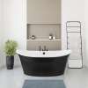 Orchestra 6636 AcrylX Freestanding Center Drain Bathtub in White with Black Skirt