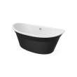 Orchestra 6636 AcrylX Freestanding Center Drain Bathtub in White with Black Skirt