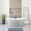 Orchestra 6636 AcrylX Freestanding Center Drain Bathtub in White with Sterling Silver Skirt
