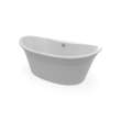 Orchestra 6636 AcrylX Freestanding Center Drain Bathtub in White with Sterling Silver Skirt
