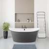 Orchestra 6636 AcrylX Freestanding Center Drain Bathtub in White with Thundey Grey Skirt
