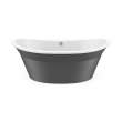 Orchestra 6636 AcrylX Freestanding Center Drain Bathtub in White with Thundey Grey Skirt