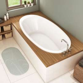 Saturna 6036 Acrylic Drop-in End Drain Bathtub in White