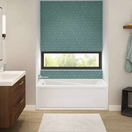 Exhibit 6636 IFS AFR Acrylic Alcove Left-Hand Drain Bathtub in White