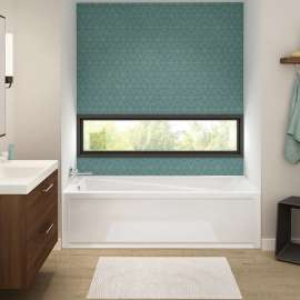 Exhibit 7236 IFS AFR Acrylic Alcove Left-Hand Drain Bathtub in White