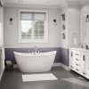 Delsia 6032 AcrylX Freestanding Center Drain Bathtub in White with White Skirt