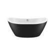 Delsia 6032 AcrylX Freestanding Center Drain Bathtub in White with Black Skirt