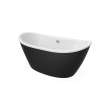 Delsia 6032 AcrylX Freestanding Center Drain Bathtub in White with Black Skirt