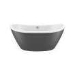 Delsia 6032 AcrylX Freestanding Center Drain Bathtub in White with Thundey Grey Skirt