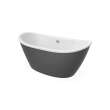 Delsia 6032 AcrylX Freestanding Center Drain Bathtub in White with Thundey Grey Skirt