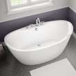 Delsia 6636 AcrylX Freestanding Center Drain Bathtub in White with White Skirt