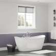 Delsia 6636 AcrylX Freestanding Center Drain Bathtub in White with White Skirt