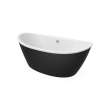 Delsia 6636 AcrylX Freestanding Center Drain Bathtub in White with Black Skirt