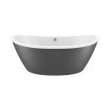 Delsia 6636 AcrylX Freestanding Center Drain Bathtub in White with Thundey Grey Skirt