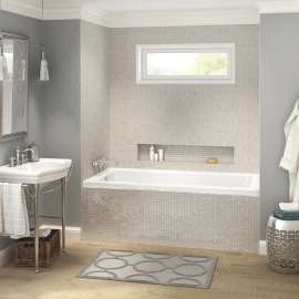 Pose 7242 IF Acrylic Alcove Left-Hand Drain Bathtub in White