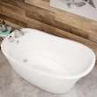 Ariosa 6032 Acrylic Freestanding End Drain Bathtub in White with White Skirt