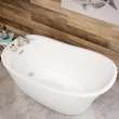 Ariosa 6032 Acrylic Freestanding End Drain Bathtub in White with White Skirt